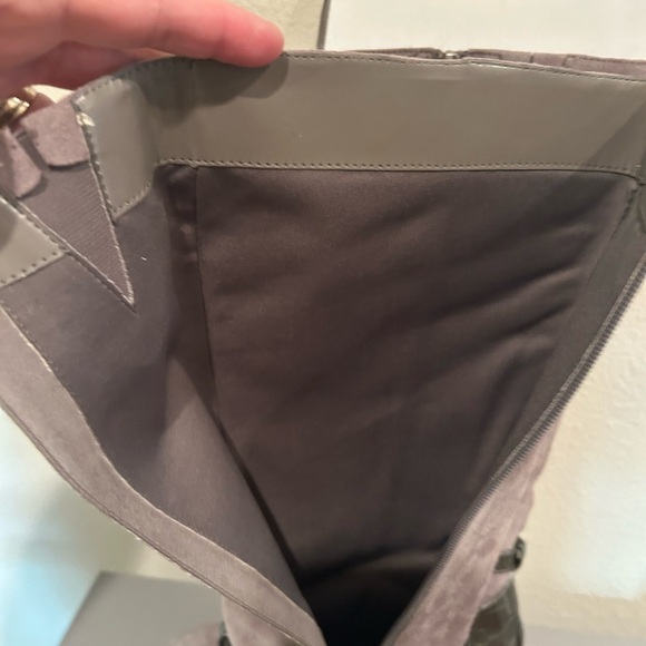 “Bandolino” BDCala Dressy Heel Platform Boots Womens 7.5 Gray Suede w/ Side Zip - Picture 9 of 17